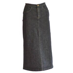 Embellished Artisan Denim Midi Skirt - France